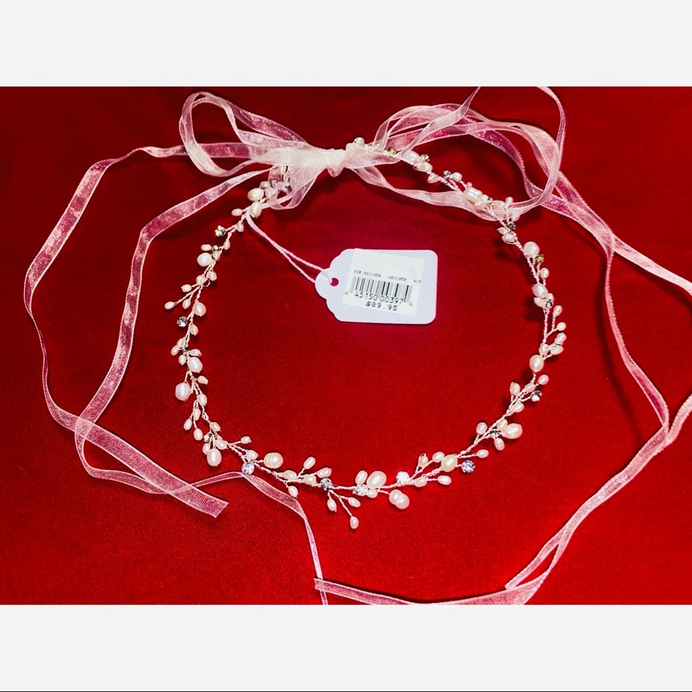 David’s Bridal floral pearl & rhinestone headpiece